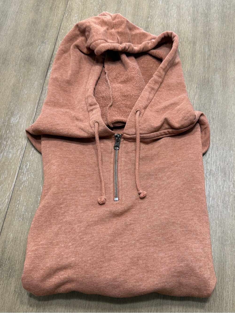 SO Women's Half-Zip Hoodie Crop Top in Rust